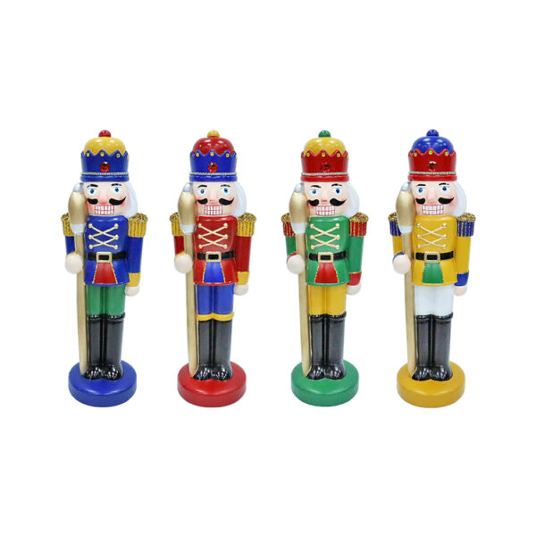 Winter Atelier Nutcracker Wooden Puppet Ornament – British Soldier Design Set of 4