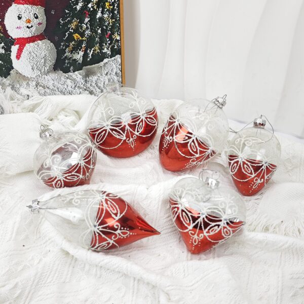 Decorative 80mm Glass Christmas Baubles – Hand-Painted Colorful Ornaments for Holiday Tree and Home Décor Set of 6