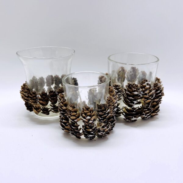 Winter Atelier Luxury Handmade Glass Candle Holder Set of 3