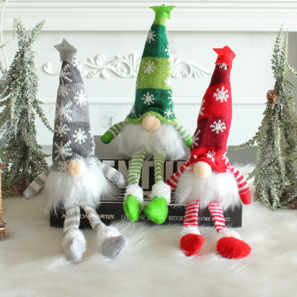 Winter Atelier Luminous Gnome Plush Doll – 23cm Sitting Christmas Decoration Set of 3