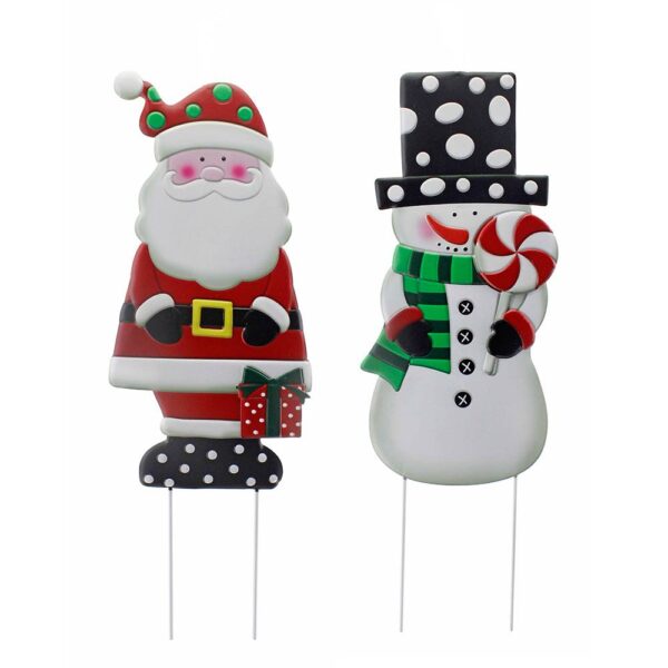 Winter Atelier Santa Claus & Reindeer Garden Stake – Outdoor Christmas Decoration