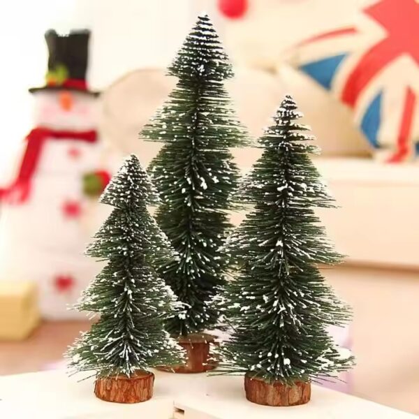 Winter Atelier Artificial Snow Mini Christmas Tree – Tabletop Decoration Set of 3
