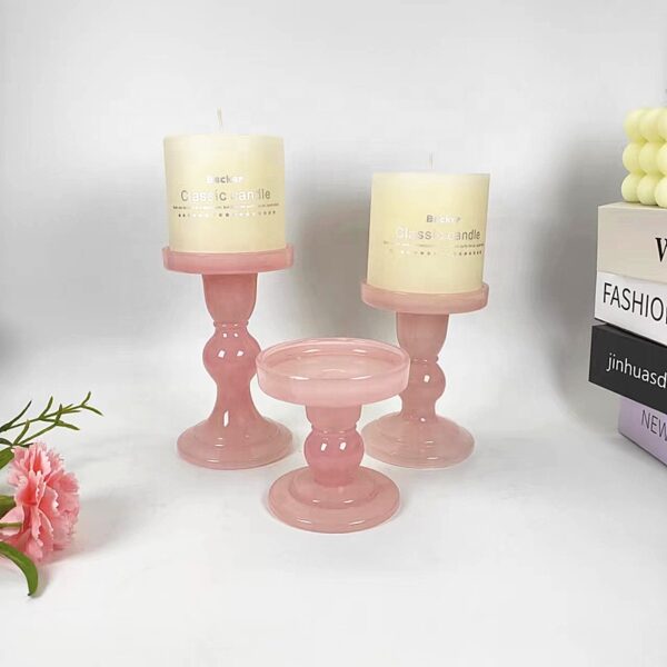 Winter Atelier Romantic Glass Crystal Candle Holder Set of 3