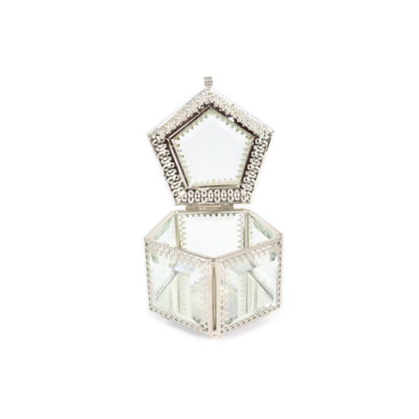 Winter Atelier European-Style Geometric Glass Jewelry Trinket Box