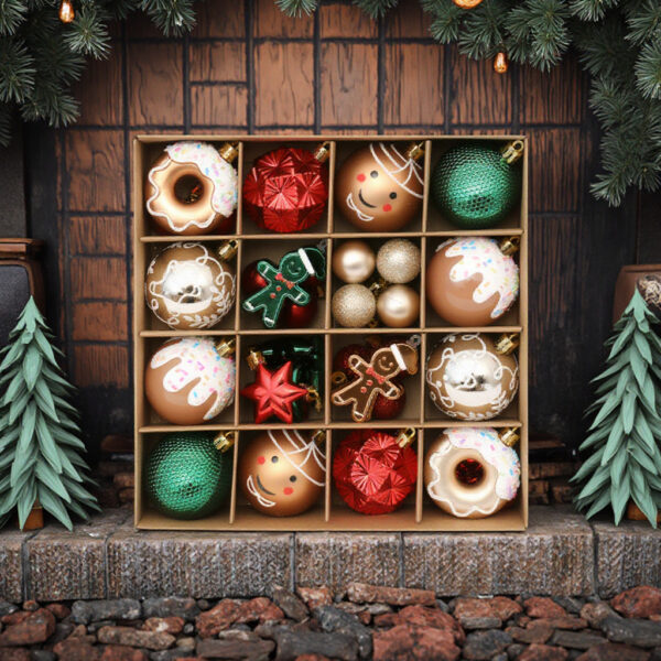 Christmas Ornament Ball Tree Decoration Set of 16 pieces
