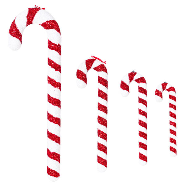 Winter Atelier Glitter Candy Cane Decoration – Hanging Ornament Set of 4