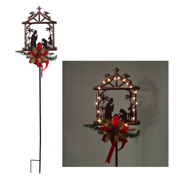 Winter Atelier Solar-Powered Christmas Garden Stake Light – Outdoor Metal Waterproof Yard Decoration