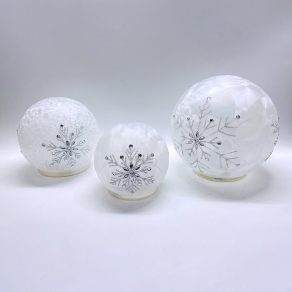 Winter Atelier Snow Globe Glass Lighting Lampshade Set of 3