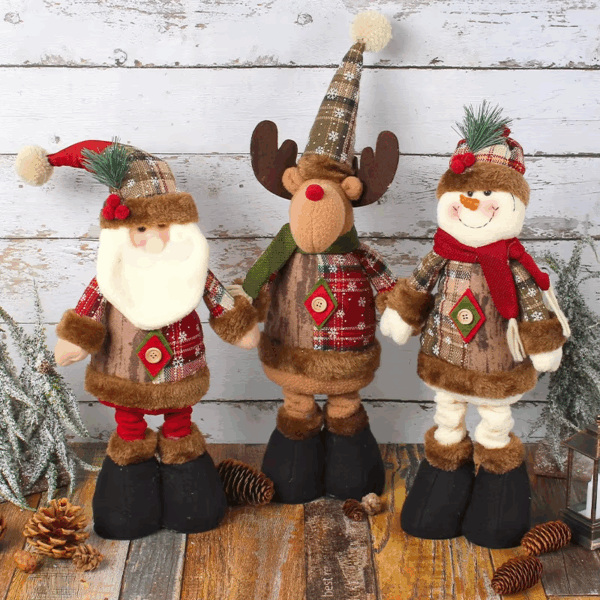 Winter Atelier Mini Santa Plush Doll – 50cm Christmas Decoration 3 Pieces