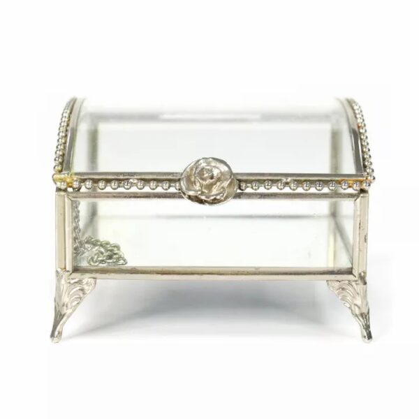 Winter Atelier Transparent Clear Mirror Glass Jewelry Trinket Box