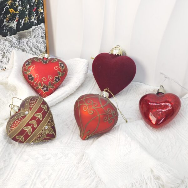 Hand-Painted 80mm Glass Christmas Baubles – Set of 5
