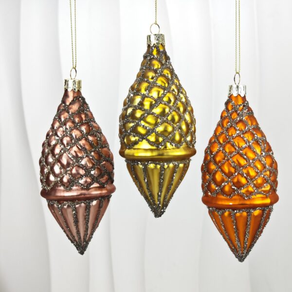 High-Quality Custom Crafts Christmas Tree Decoration – Hand-Painted Glass Ball Ornaments Set of 3