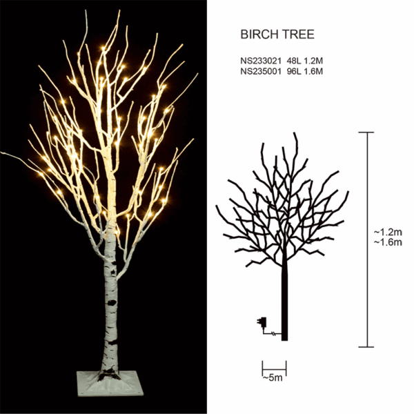 Winter Atelier Imitative Birch Tree Outdoor LED Light – Waterproof Garden Decoration