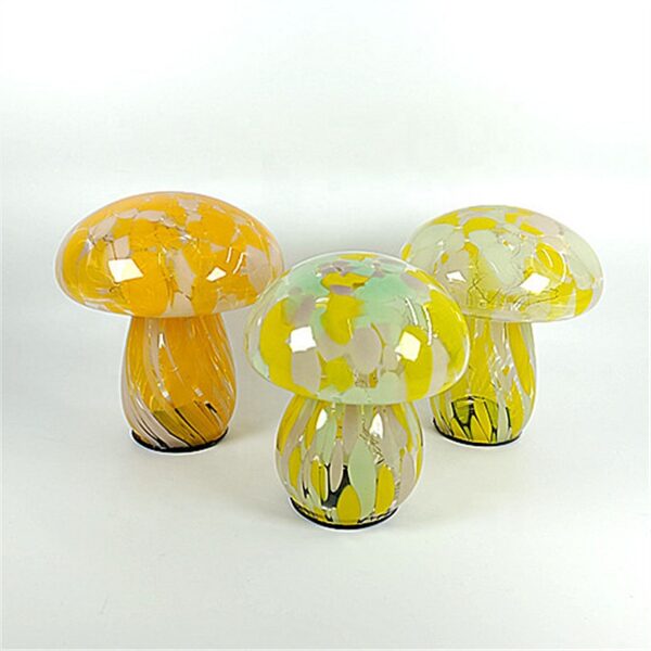 Winter Atelier Handmade Mushroom Glass Desk Lamp Set of 3