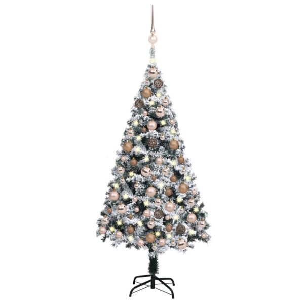 Green 59.1" PVC Pre-Lit Artificial Christmas Tree