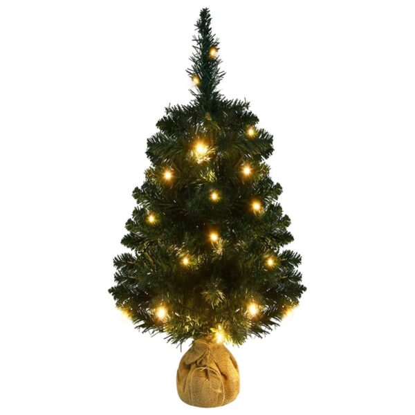 3 ft Green PVC Artificial Pre-Lit Christmas Tree with Stand