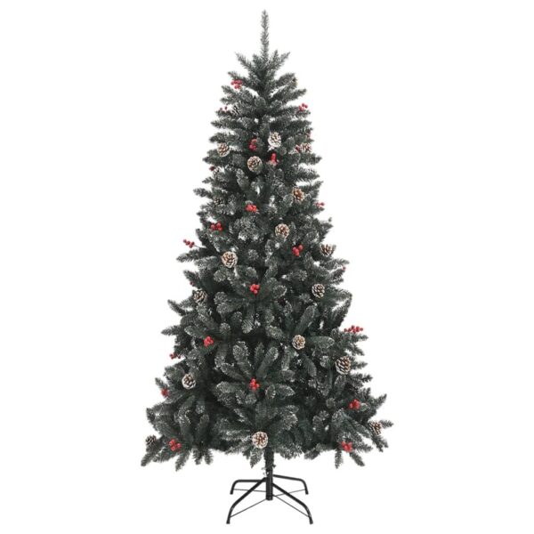 82.7" Green PVC Artificial Christmas Tree with Stand – Festive Holiday Decoration